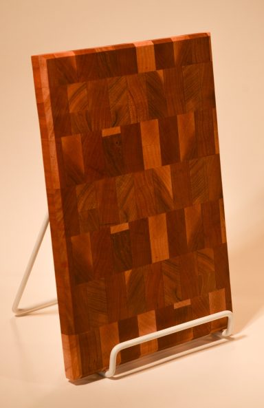 Cutting board with pine, teak, cherry