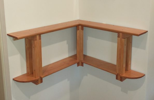 Display shelves in foyer